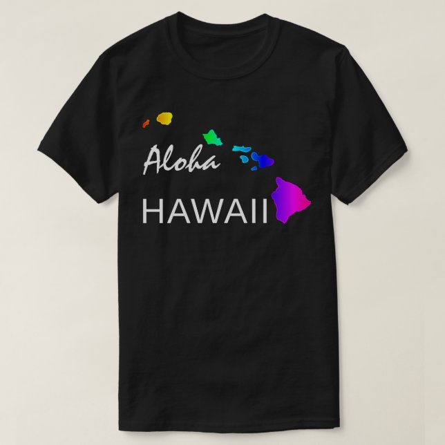 ALOHA - HAWAII-ÖARNA NEON RAINBOW T SHIRT (Design framsida)