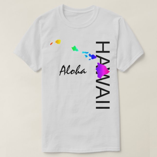 ALOHA - HAWAII-ÖARNA NEON RAINBOW T SHIRT (Design framsida)