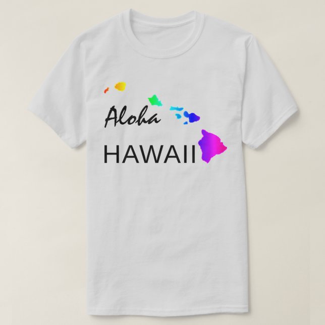 ALOHA - HAWAII-ÖARNA NEON RAINBOW T SHIRT (Design framsida)