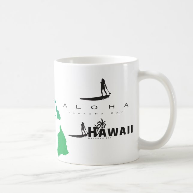 Aloha Hawaii Öarna Surfande Kaffemugg (Höger)
