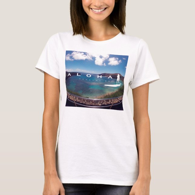 Aloha Hawaii östativ som paddlar upp T-shirt (Framsida)