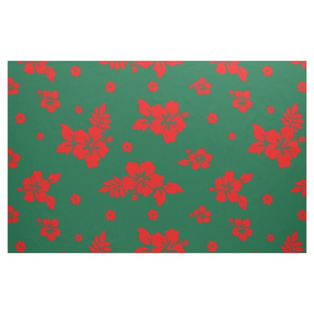 Aloha Hawaii Red på Grönten jul Mönster Tyg (Fat Quarter)