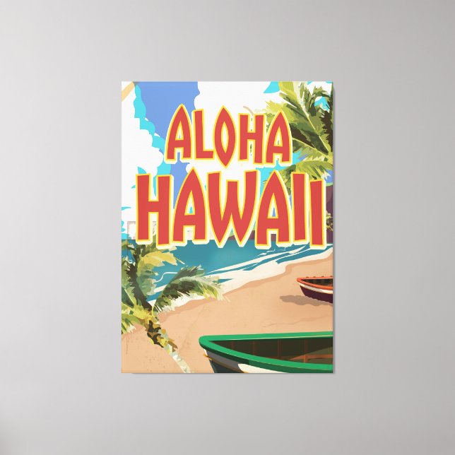Aloha Hawaii Resemaskin Canvastryck (Framsida)
