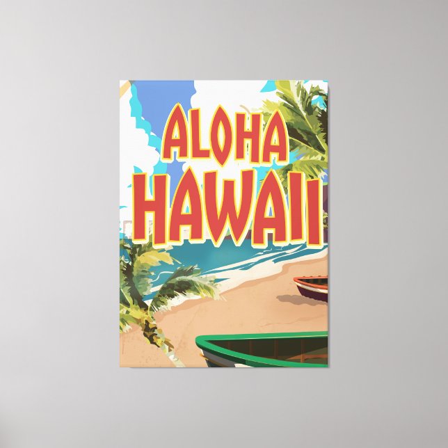 Aloha Hawaii-resposter Canvastryck (Framsida)