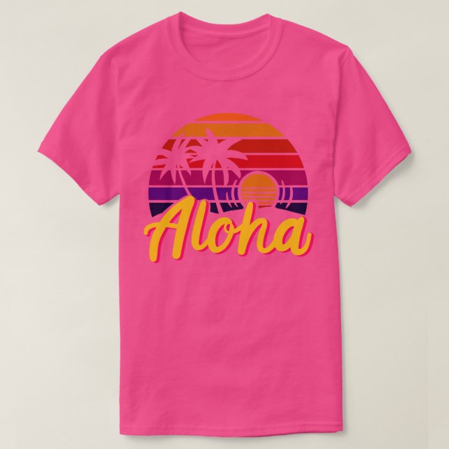 Aloha Hawaii Retro T Shirt (Design framsida)