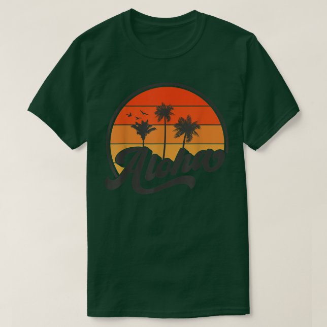 Aloha Hawaii Retro Vintage Sunset  T Shirt (Design framsida)
