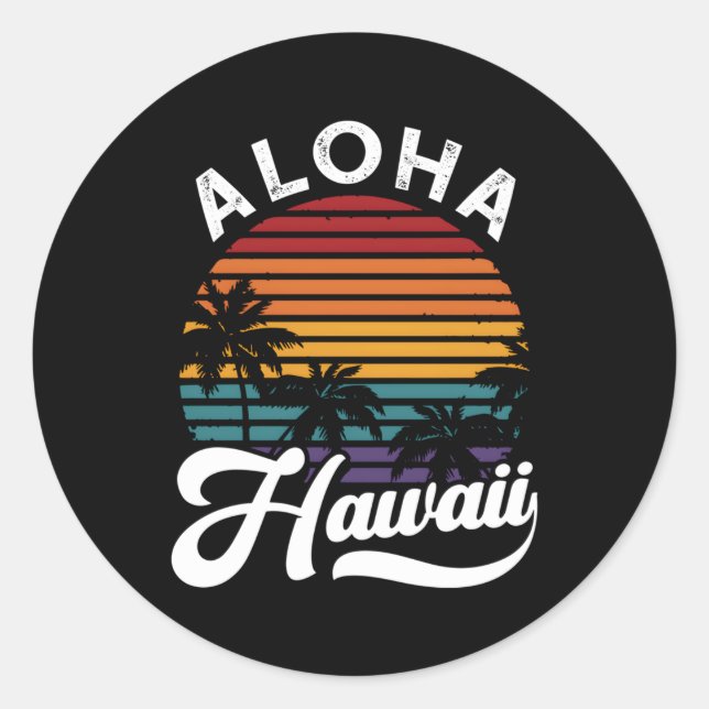 Aloha Hawaii Runt Klistermärke (Framsida)
