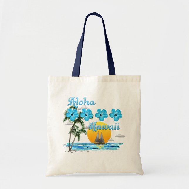 Aloha Hawaii Sailing Sunset Tygkasse (Framsidan)