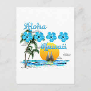 Aloha Hawaii Sailing Sunset Vykort