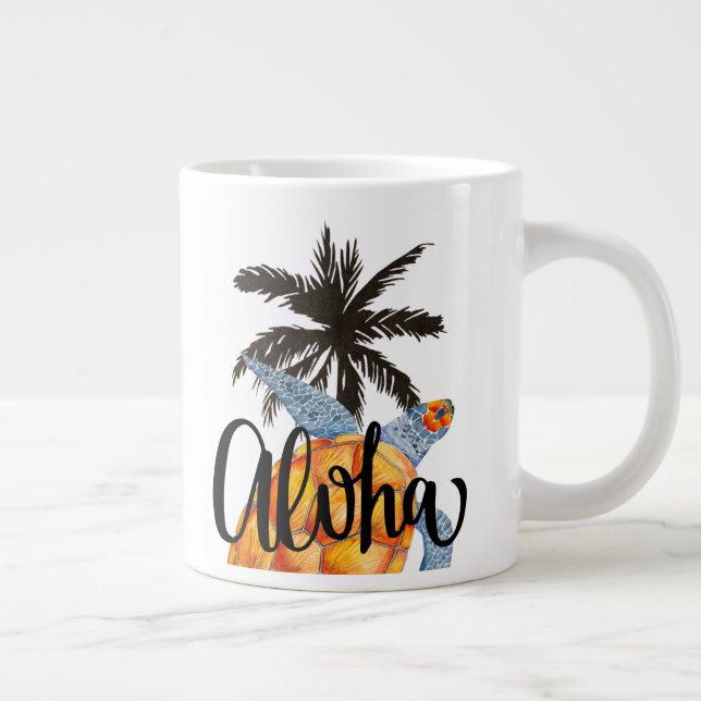 Aloha Hawaii Sea Turtle Hawaiian Island Mugg Jumbo Mugg (Höger)