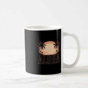 Aloha Hawaii Semester Retro Solnedgång Kvinnor Män Kaffemugg