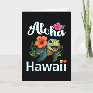 Aloha Hawaii Sköldpadda Hawaiianska Ö Kids Småbarn Kort