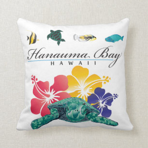 Aloha Hawaii sköldpadda och blommor Kudde