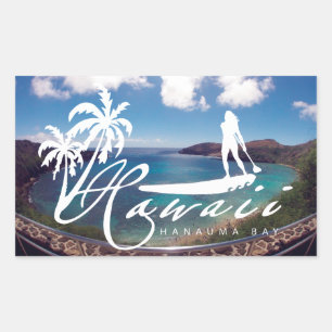 Aloha Hawaii Stå upp Paddling Rektangulärt Klistermärke