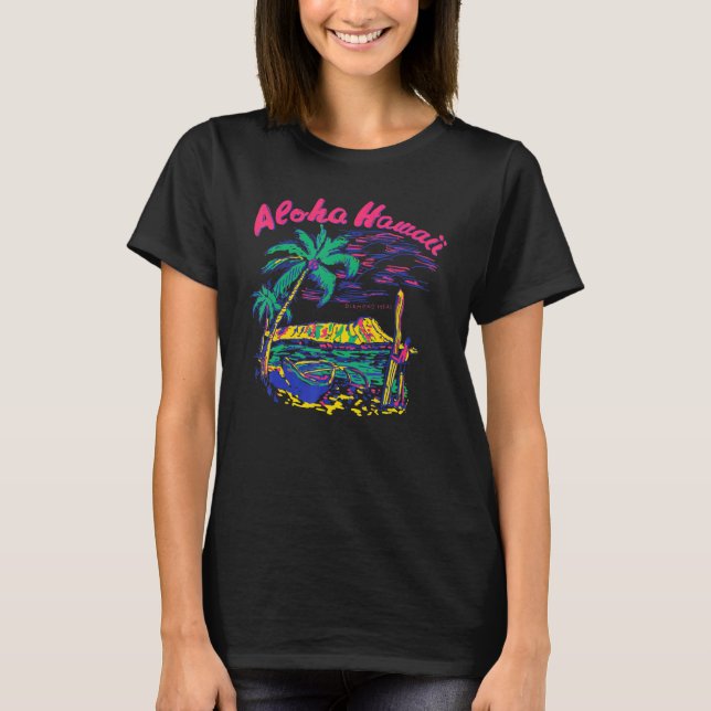 Aloha Hawaii Summer Beach Vibes For Mens Womens T Shirt (Framsida)