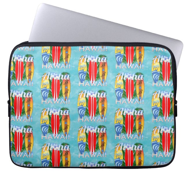 Aloha Hawaii Summer Surfboard Laptop Fodral (Framsidan)