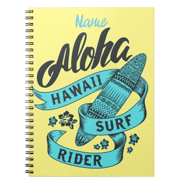 Aloha Hawaii Surfa Rider Thunder_Cove Anteckningsbok (Framsidan)