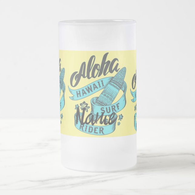 Aloha Hawaii Surfa Rider Thunder_Cove Frostat Ölglas (Center)