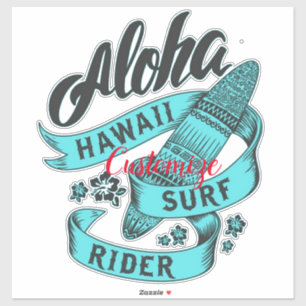 Aloha Hawaii Surfa Rider Thunder_Cove Klistermärken