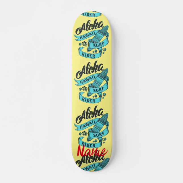 Aloha Hawaii Surfa Rider Thunder_Cove Mini Skateboard Bräda 18,5 Cm (Framsida)