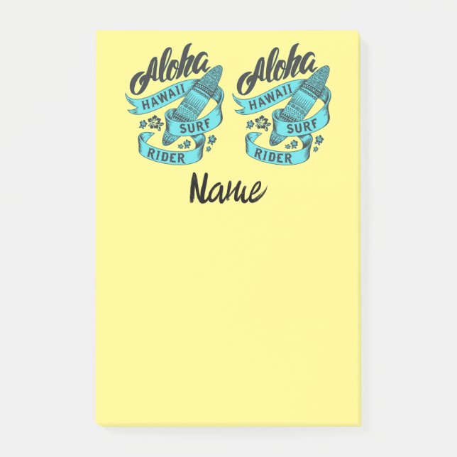 Aloha Hawaii Surfa Rider Thunder_Cove Post-it Block (Framsida)