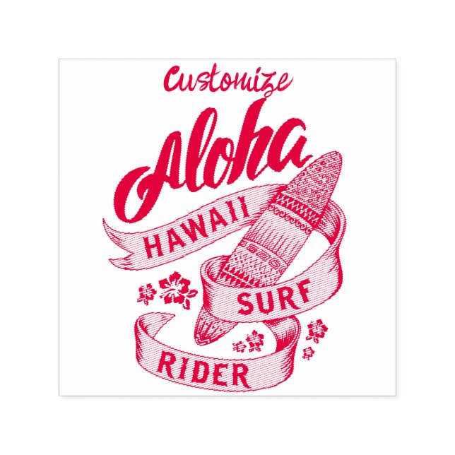 Aloha Hawaii Surfa Rider Thunder_Cove Självfärgande Stämpel (Design)