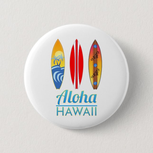 Aloha Hawaii Surfboard Knapp (Framsida)