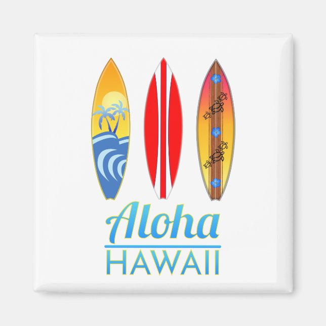 Aloha Hawaii Surfboard Magnet (Framsidan)