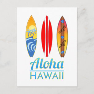 Aloha Hawaii Surfboard Vykort