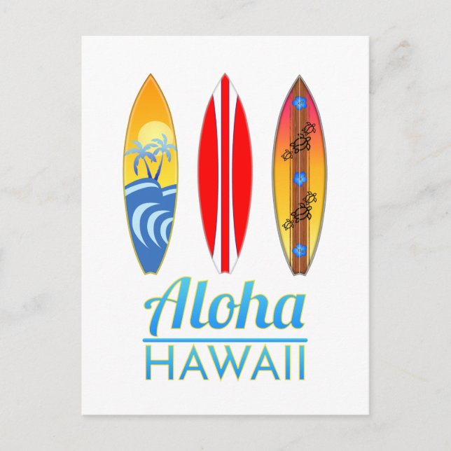 Aloha Hawaii Surfboard Vykort (Framsida)