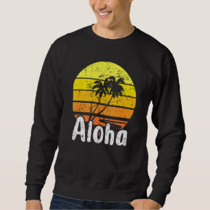 Aloha Hawaii Surfing Retro Sunset 2 Lång Ärmad Tröja