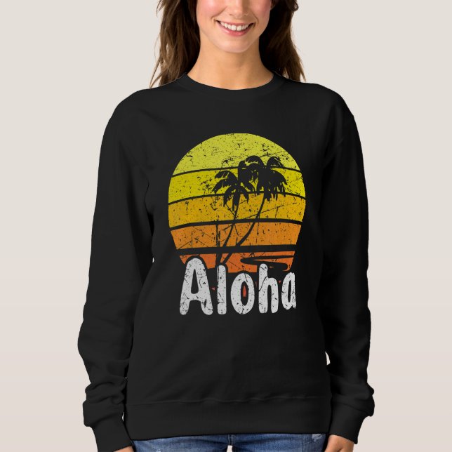 Aloha Hawaii Surfing Retro Sunset 2 T Shirt (Framsida)