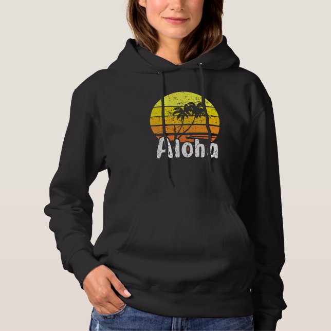 Aloha Hawaii Surfing Retro Sunset 2 T Shirt (Framsida)