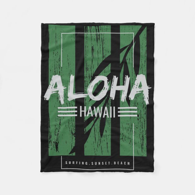 Aloha Hawaii Surfing Sunset Beach  Fleecefilt (Framsidan)