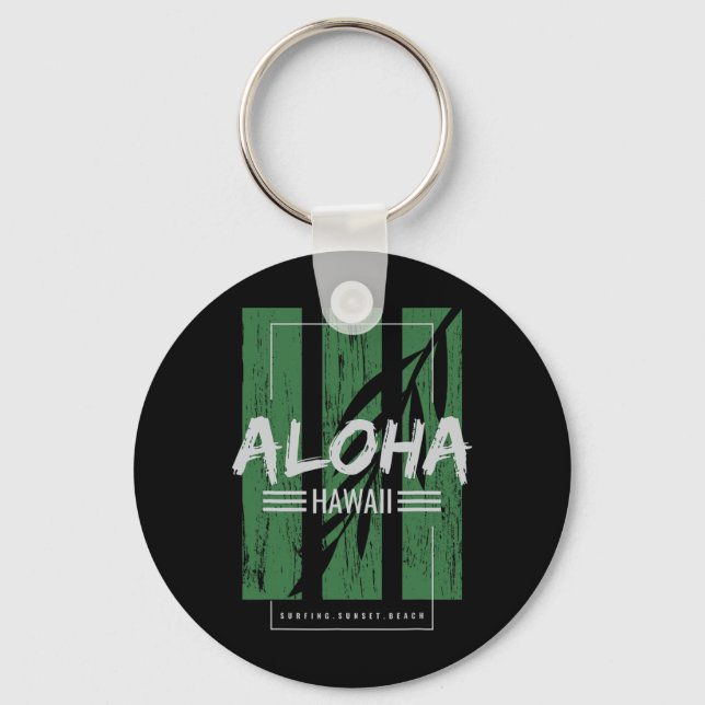 Aloha Hawaii Surfing Sunset Beach  Nyckelring (Framsida)