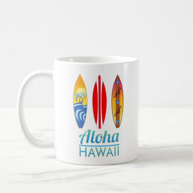 Aloha Hawaii surfingbrädor Kaffemugg (Vänster)
