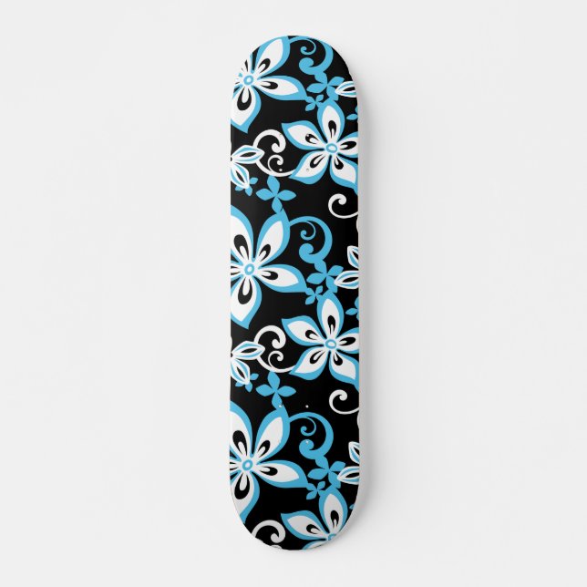 ALOHA HAWAII (SVART/BLUE) MINI SKATEBOARD BRÄDA 18,5 CM (Framsida)