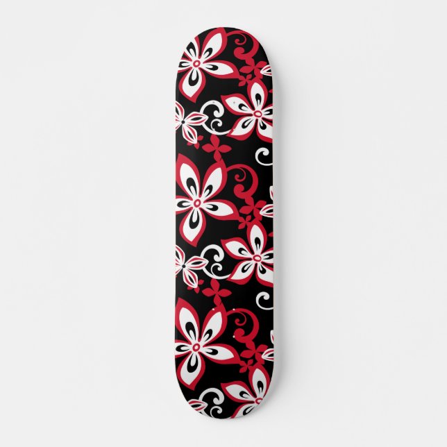 ALOHA HAWAII (SVART/RED) MINI SKATEBOARD BRÄDA 18,5 CM (Framsida)