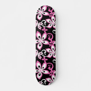 ALOHA HAWAII (SVART/ROSA) MINI SKATEBOARD BRÄDA 18,5 CM