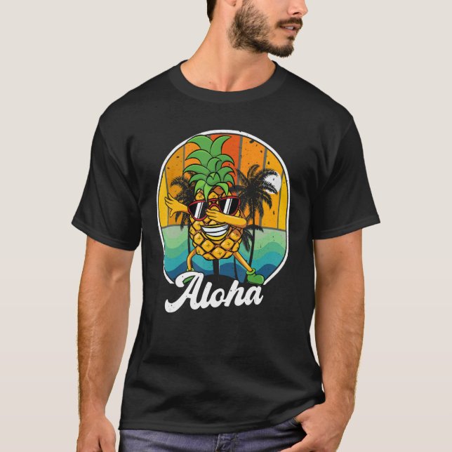 Aloha Hawaii T-Shirt Hawaiian Kids Boy Men Dabbing (Framsida)