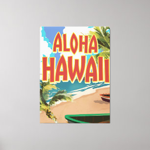 Aloha Hawaii Travel-affisch Canvastryck