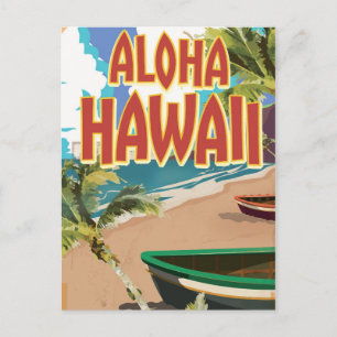 Aloha Hawaii Travel-affisch Vykort