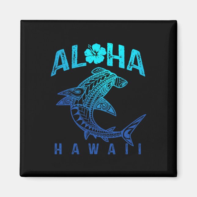 Aloha Hawaii Tril Shark Polynesisk Hawaiiansk Stra Magnet (Framsidan)