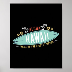 Aloha Hawaii Tröja Surfing Pojkar Present Surfbräd Poster