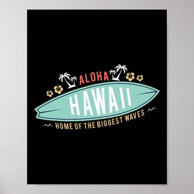 Aloha Hawaii Tröja Surfing Pojkar Present Surfbräd Poster (Framsidan)