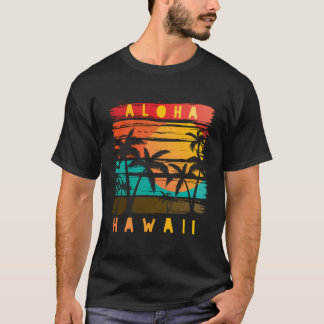 Aloha Hawaii Tropical Beach Paradise Vintage Sunse T Shirt