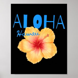 Aloha hawaii tropisk blomma strand sommarlov poster