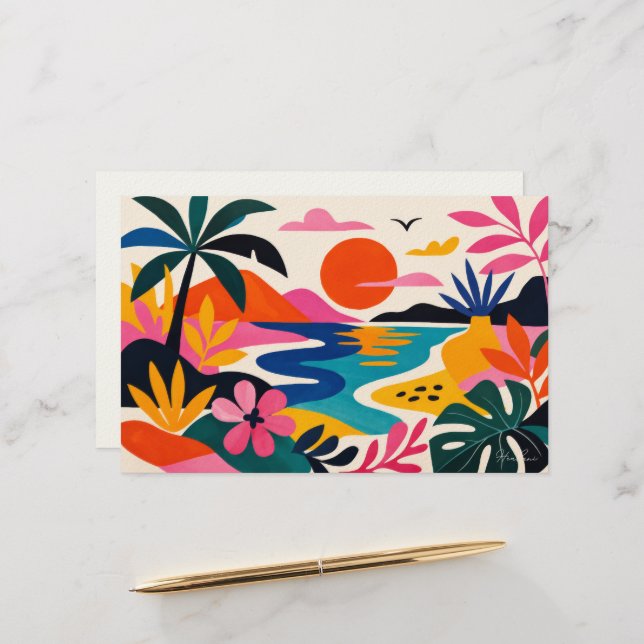 Aloha hawaii tropisk konst blank brevpapper (Fram/Back In Situ)