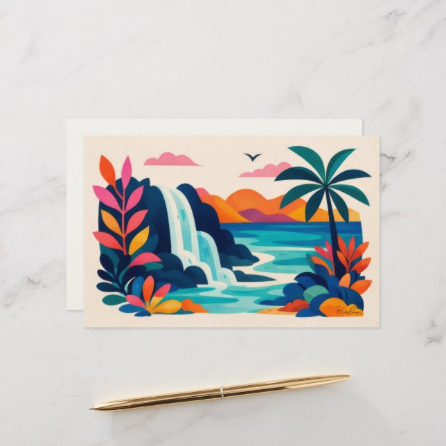 Aloha hawaii tropisk konst blank brevpapper (Fram/Back In Situ)