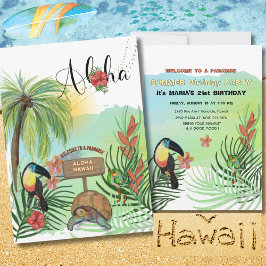 Aloha Hawaii Tropiskt Paradis Inbjudan